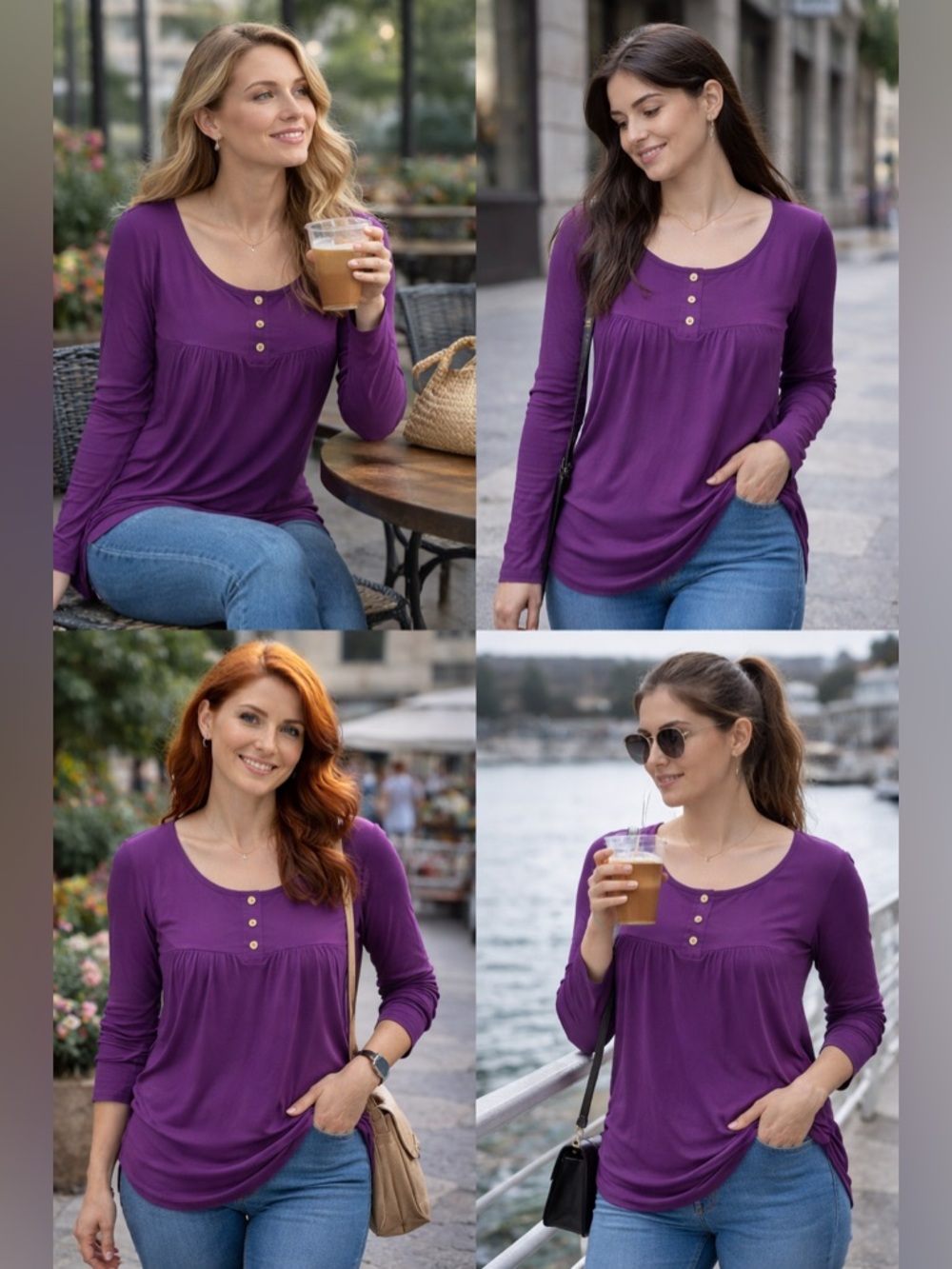 Purple Long Sleeve Women's Top